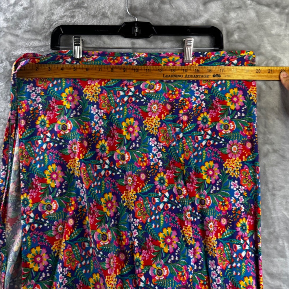 Unbranded Floral Wrap Skirt Women OS Blue Pink Maxi Boho Festival (1812) - Picture 5 of 7